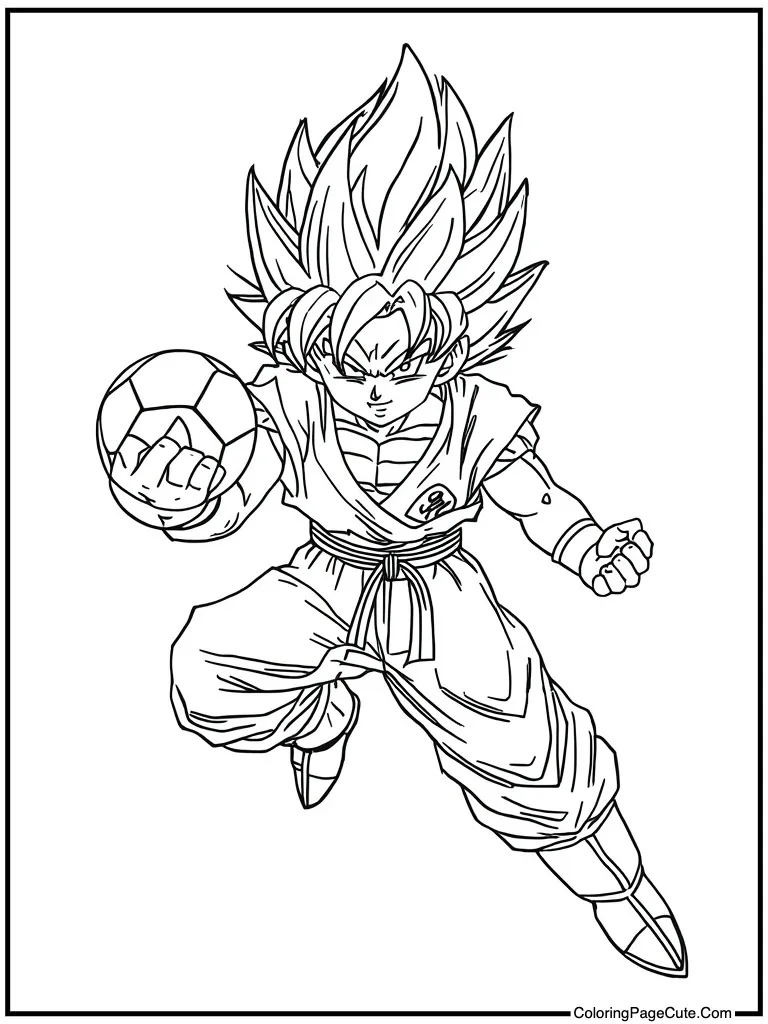 Saiyan warrior playing ball