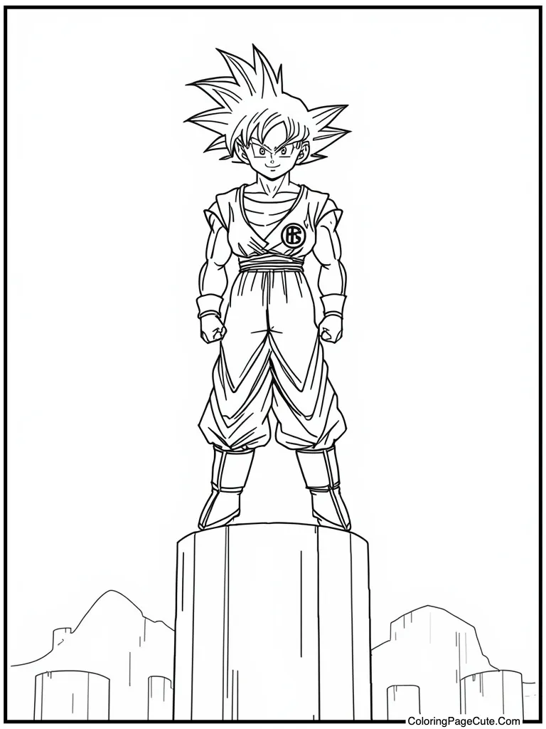 Hero standing on pillar