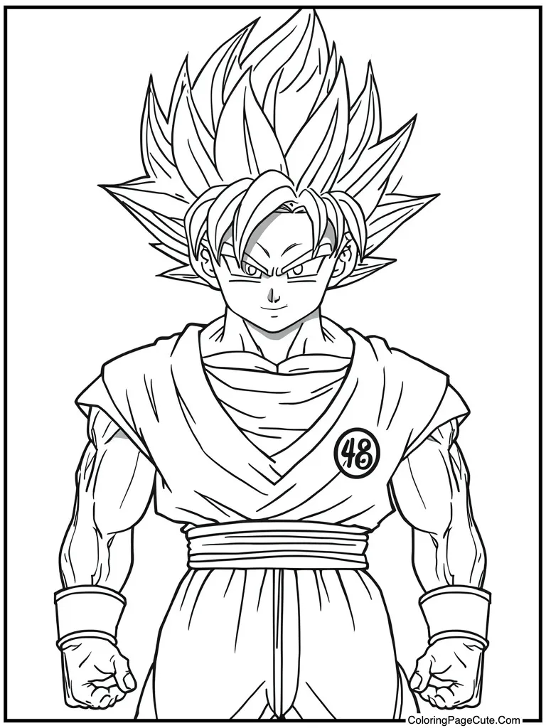 Saiyan warrior near stars