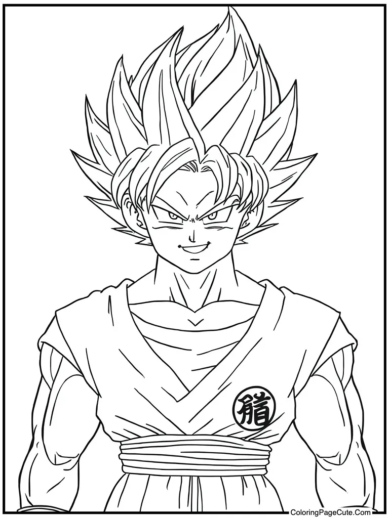 Saiyan warrior happy smile