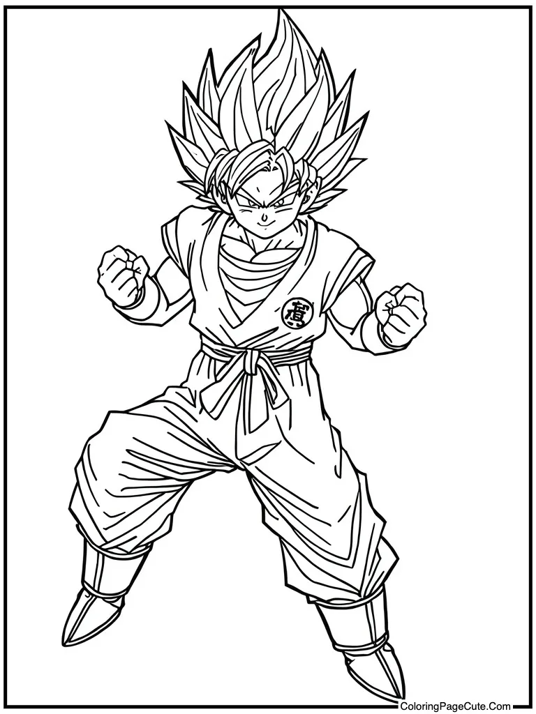Saiyan warrior posing epic