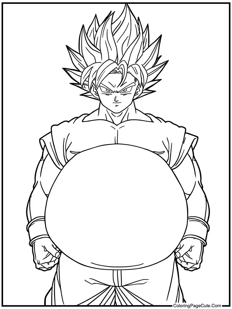 Saiyan warrior with big tummy