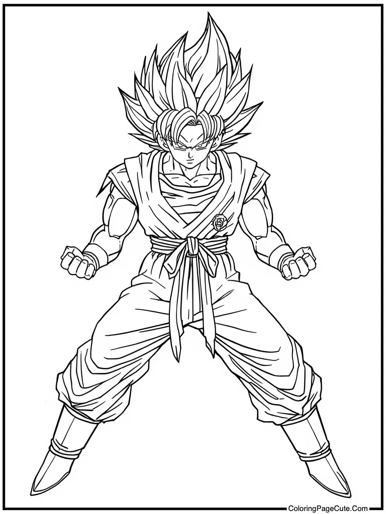 Saiyan warrior stretching wide