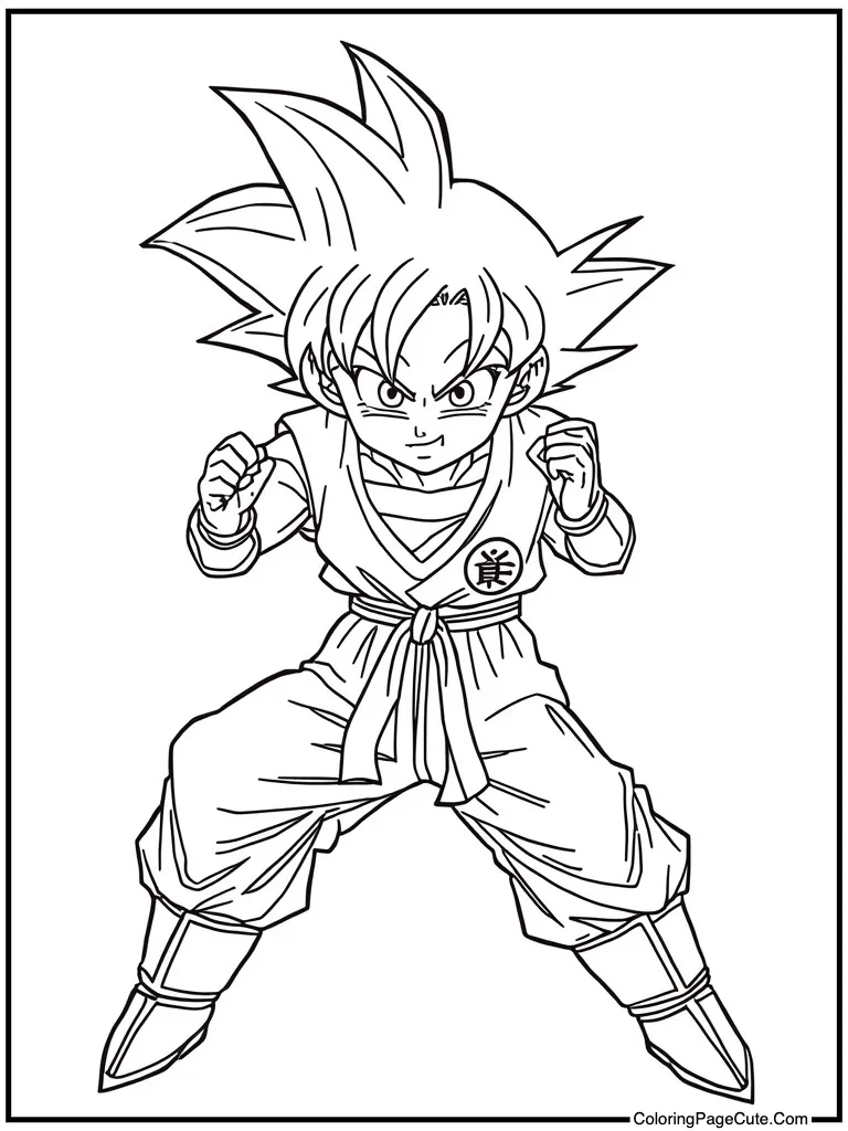 Young boy training hard