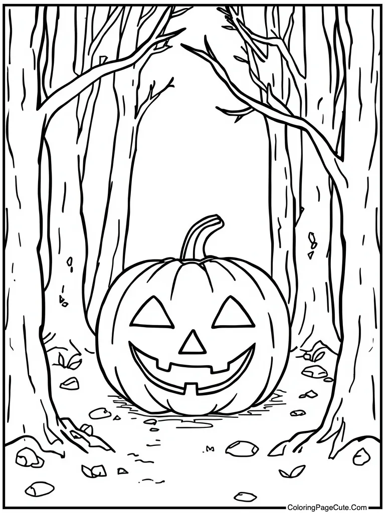 Carved pumpkin glowing bright