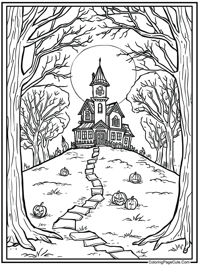 Haunted house on hill