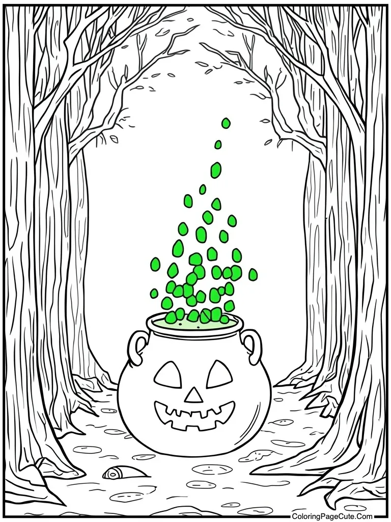 Pot bubbling green potion