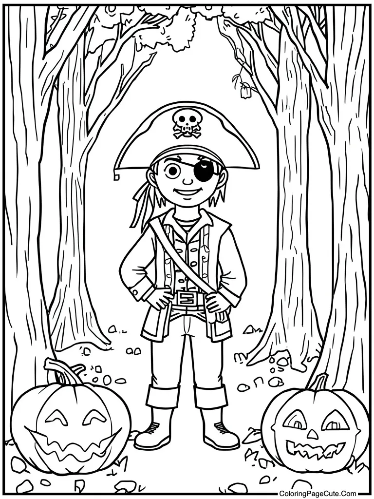 Boy dressed as pirate