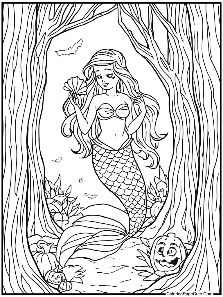 Mermaid holding sea shell