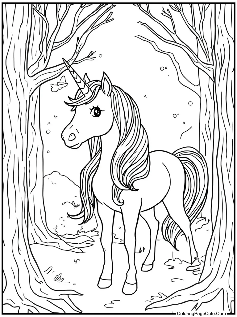 Unicorn with rainbow mane