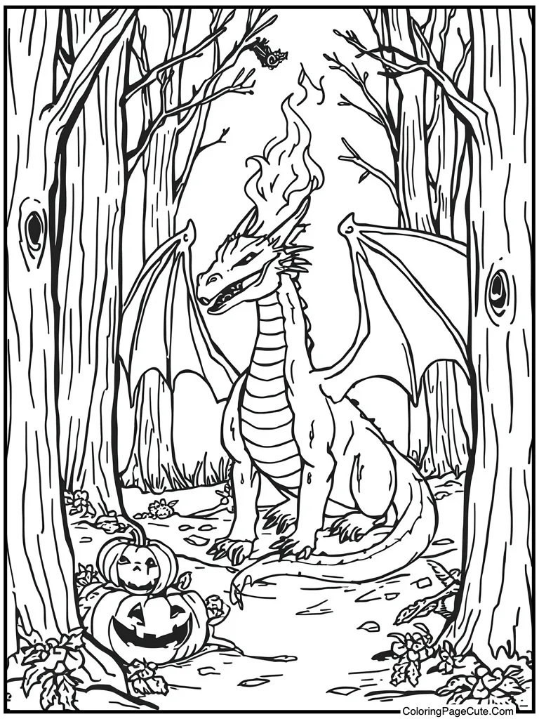 Dragon breathing hot fire