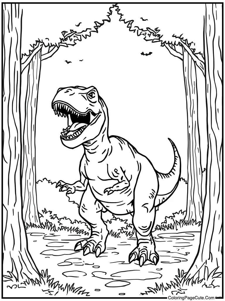 Dinosaur roaring very loud