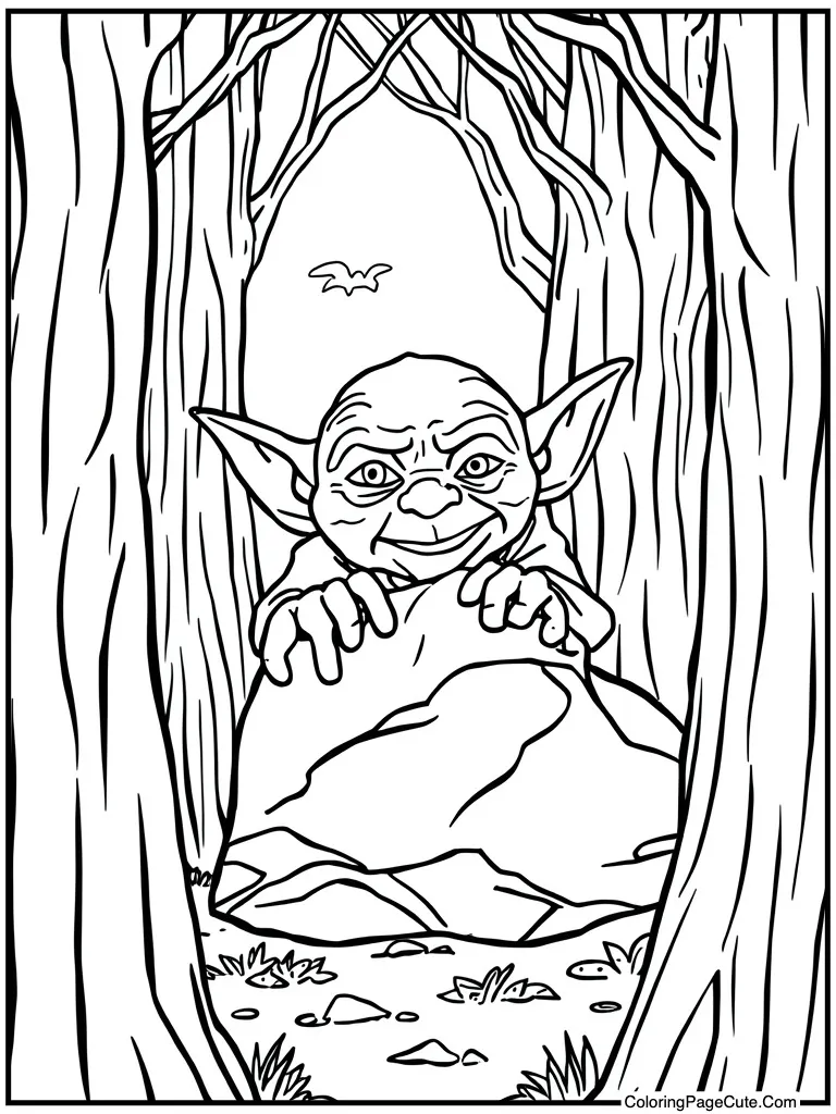 Goblin hiding behind rock