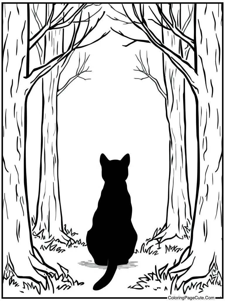 Black cat arched back