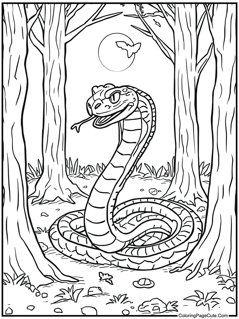 Snake slithering on ground