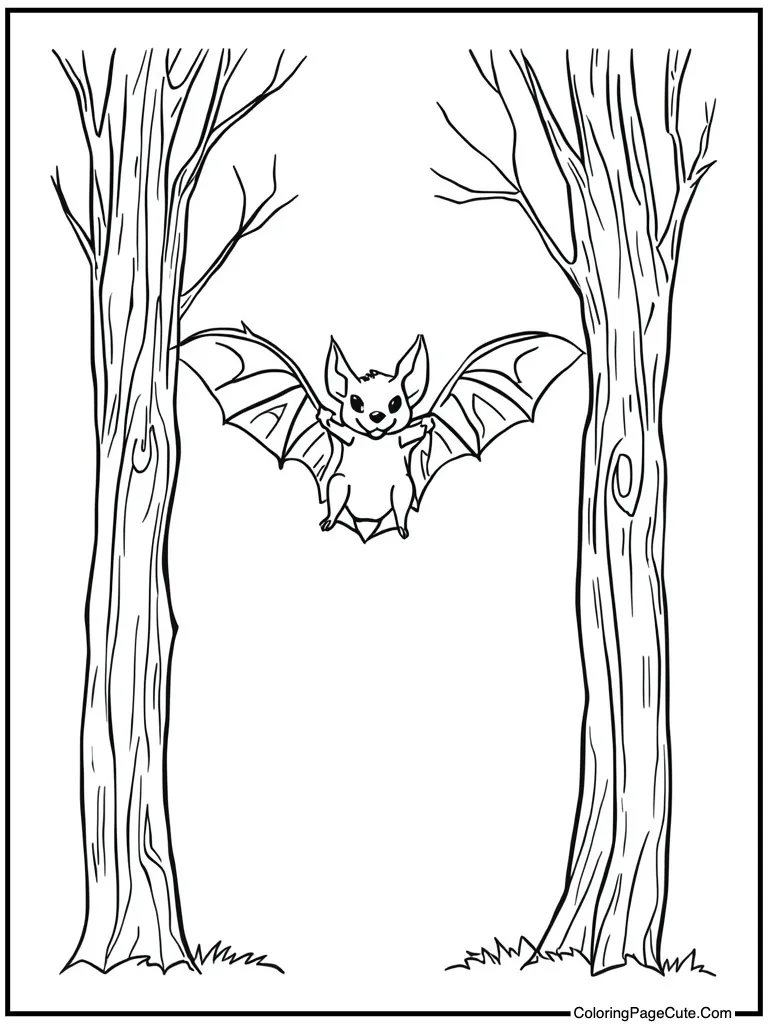 Spooky bat flying high