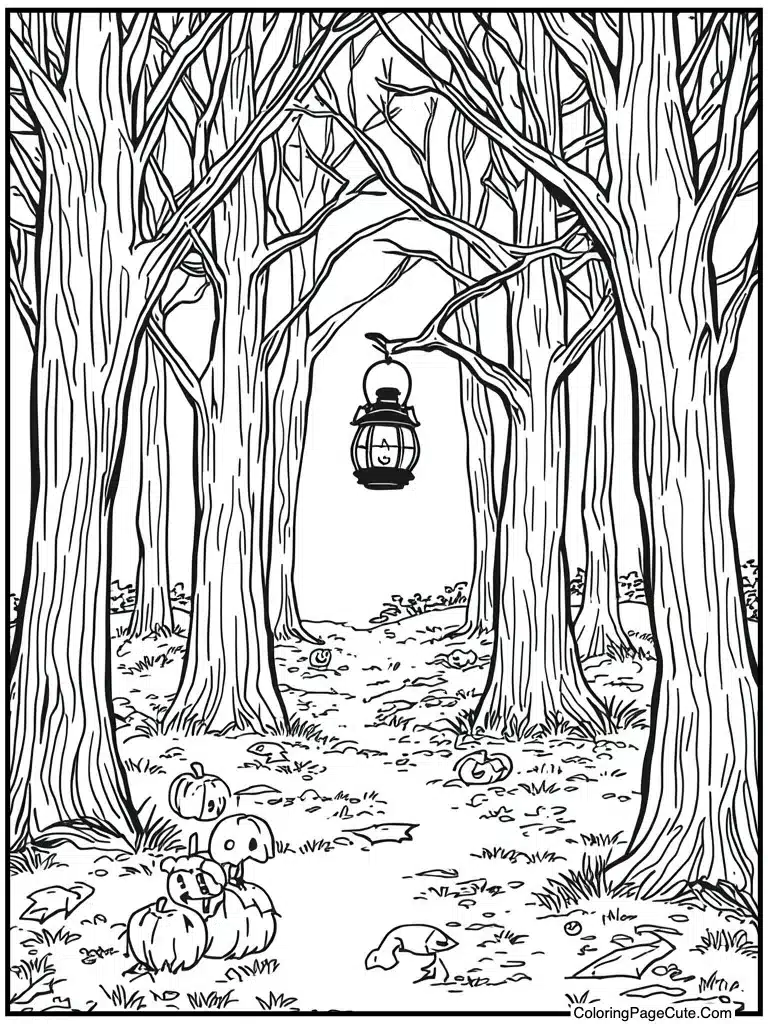 Lantern lighting the path