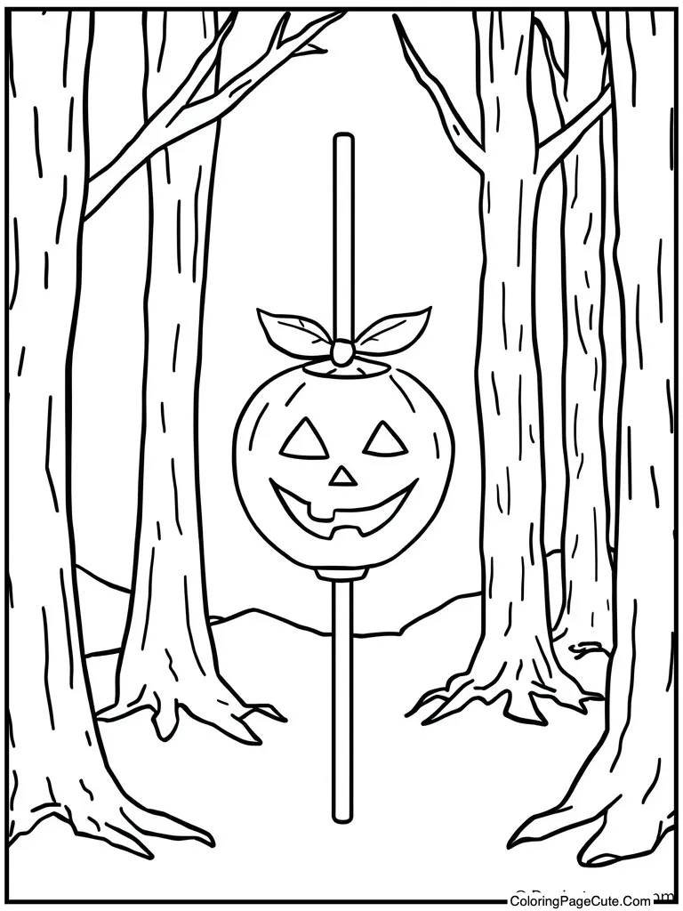 Caramel apple on stick