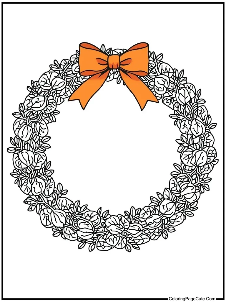 Wreath with orange ribbon