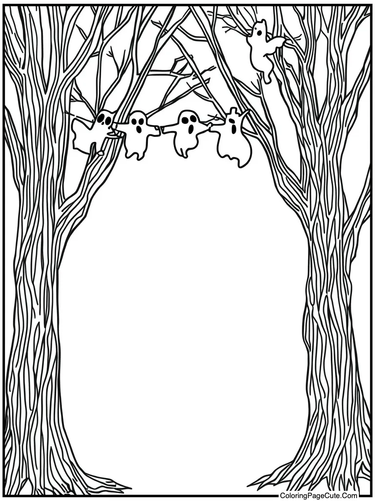 Garland of paper ghosts