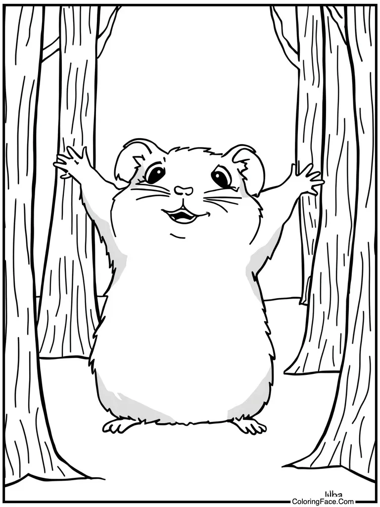 Stretching small furry body