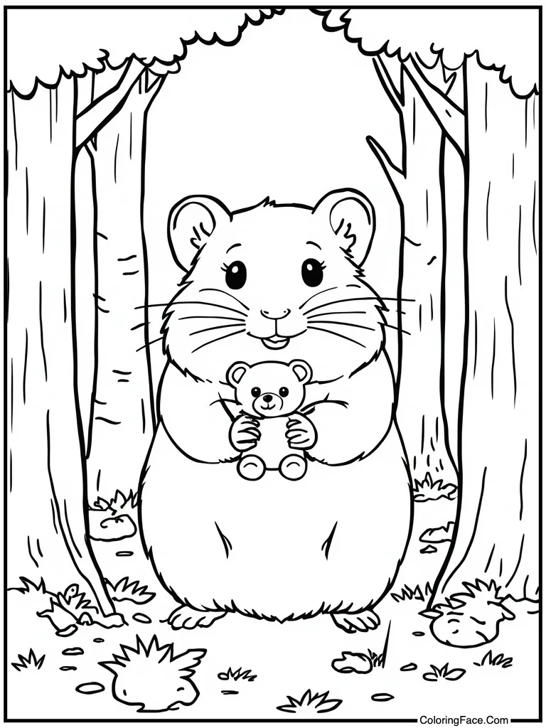 Holding a small teddy