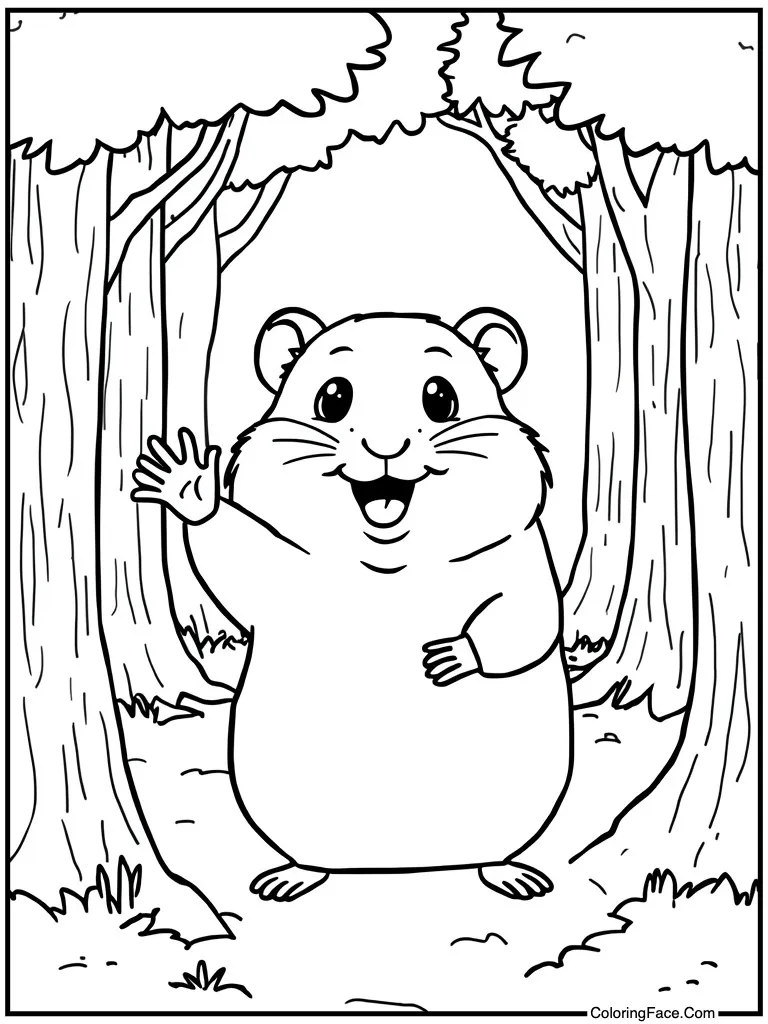 Friendly pet waving hello