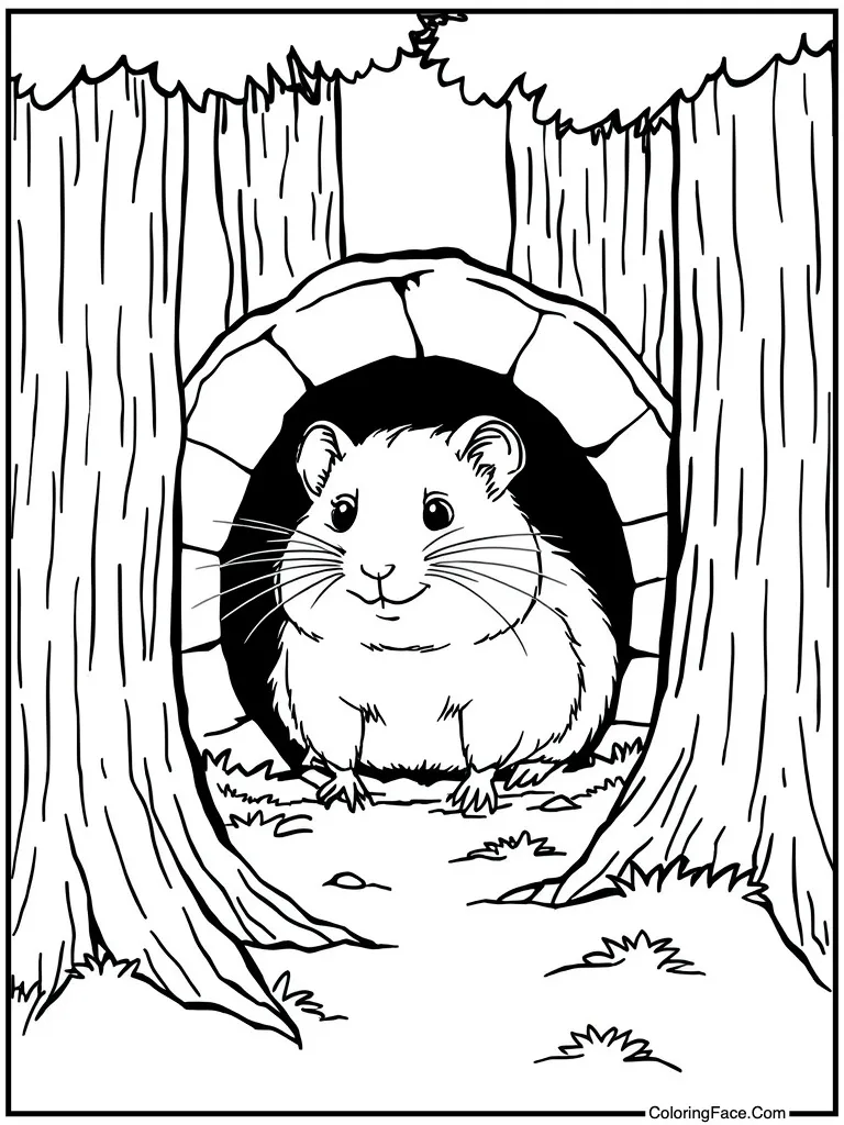 Peeking out of tunnel