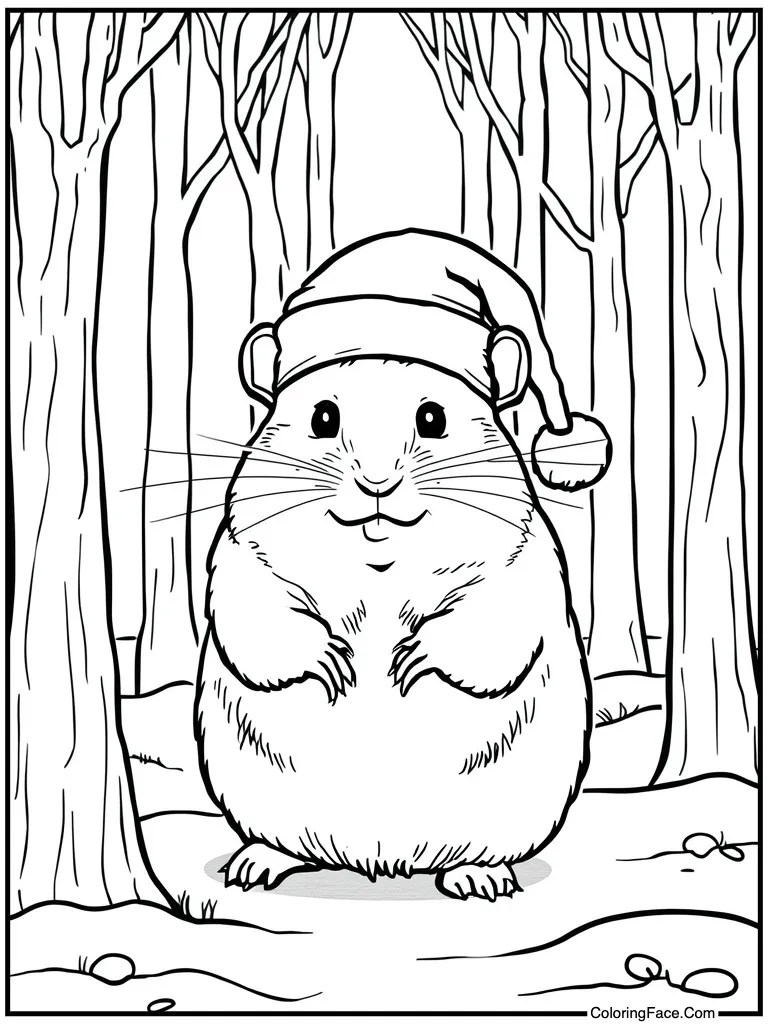 Wearing Santa Claus hat