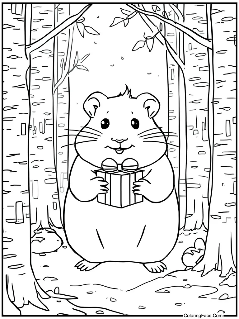 Next to wrapped present