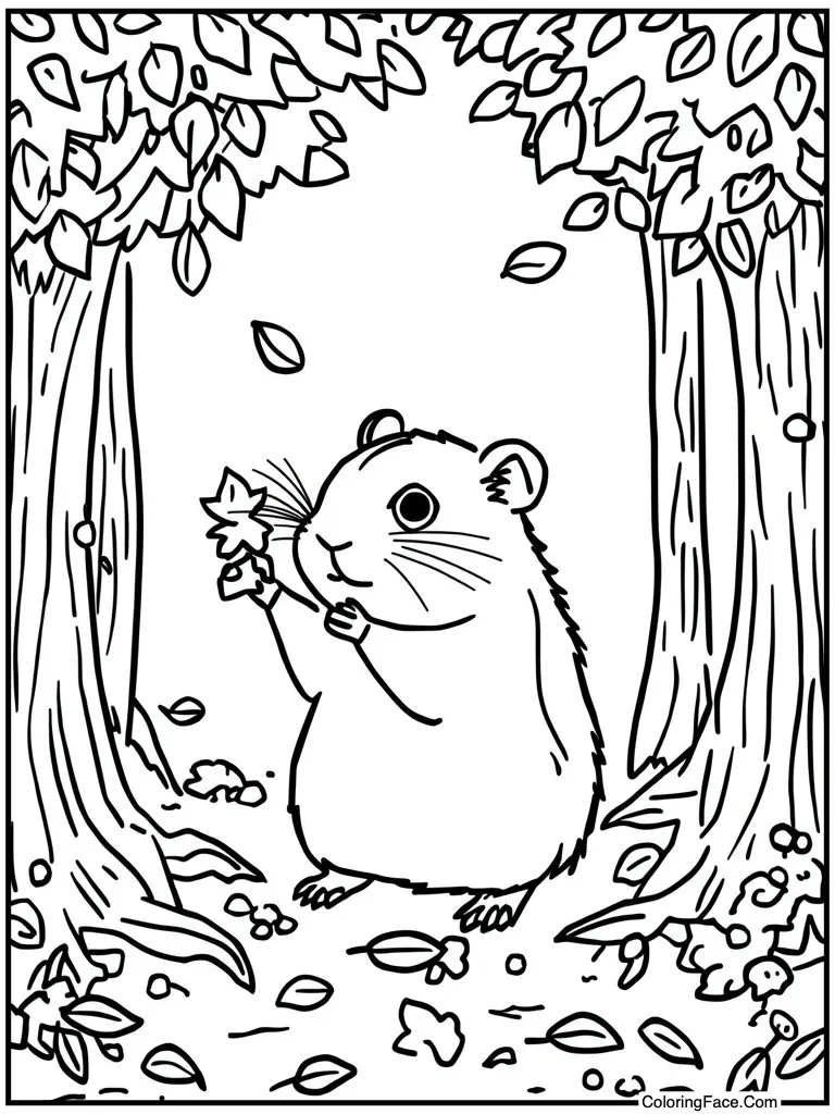 Playing in autumn leaves