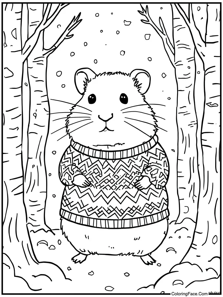 Wearing winter knit sweater