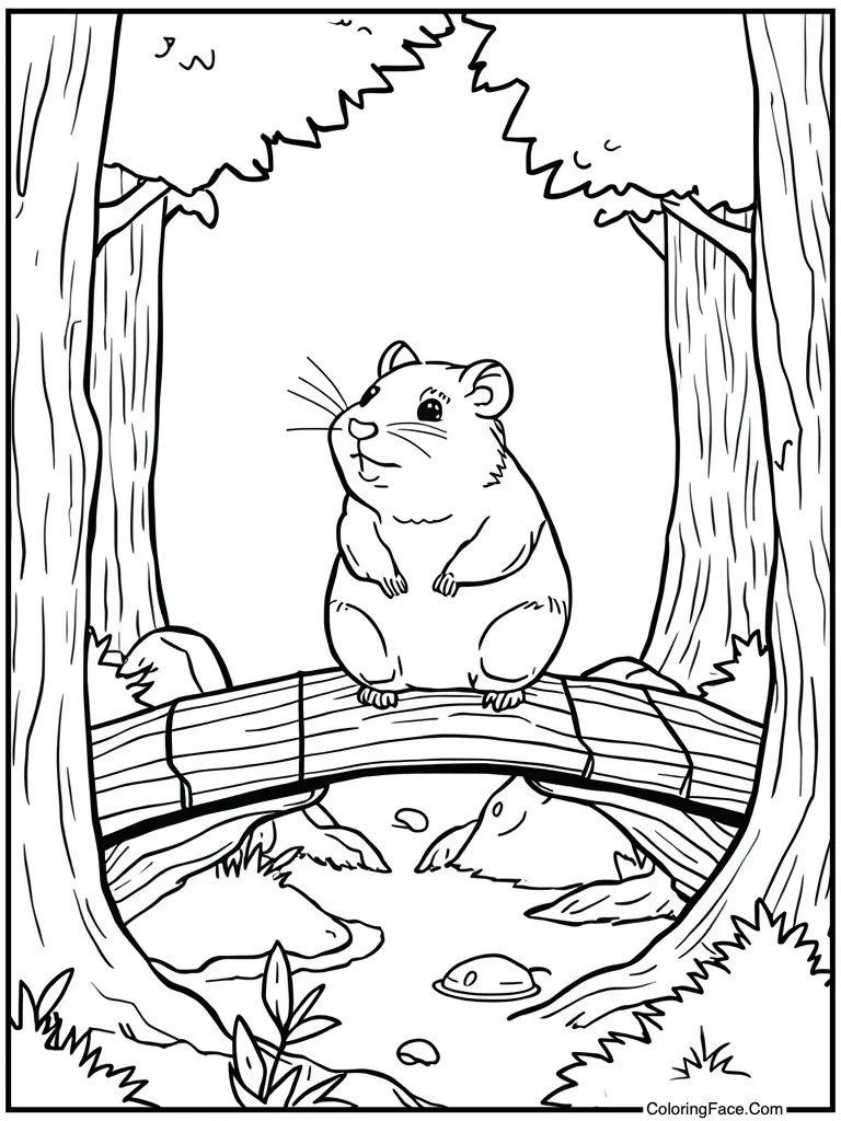 Sitting on wooden bridge