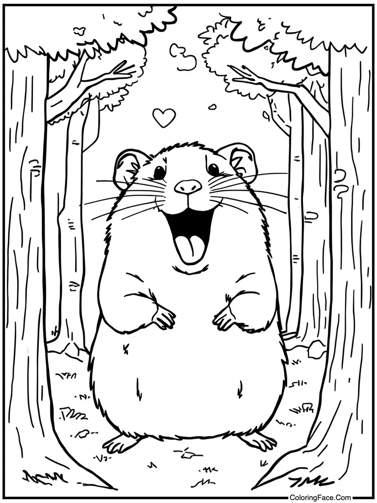 Yawning wide open mouth