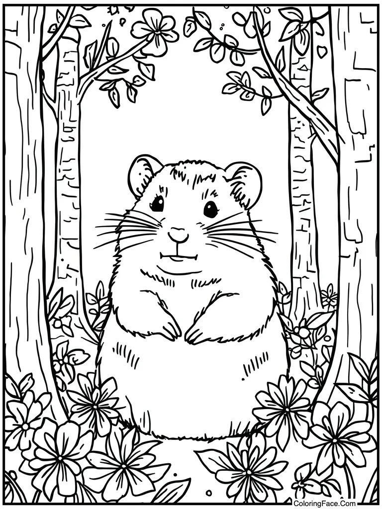 Floral pattern inside outline