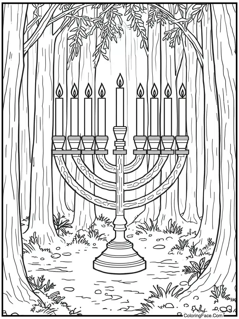 Menorah with nine candles
