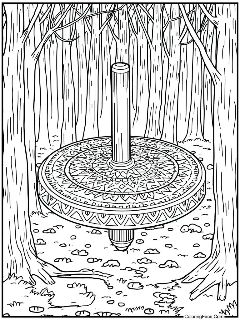 Spinning wooden top toy