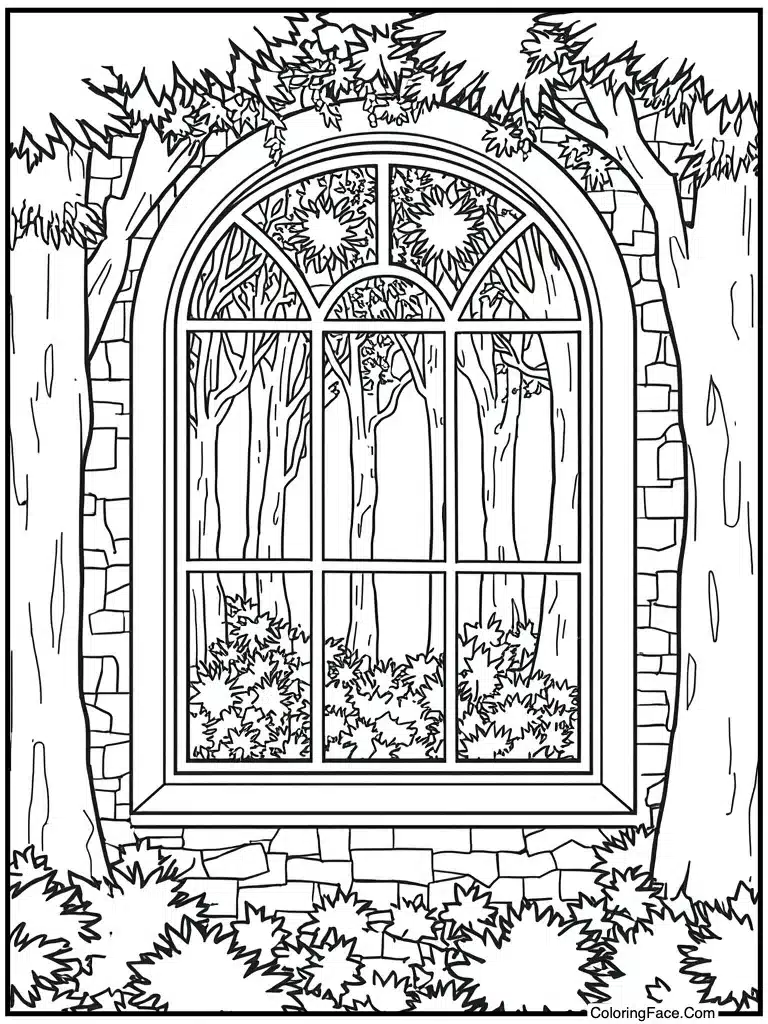 Window with candle light