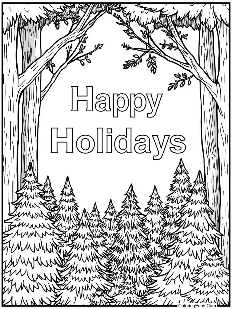 Banner saying happy holidays