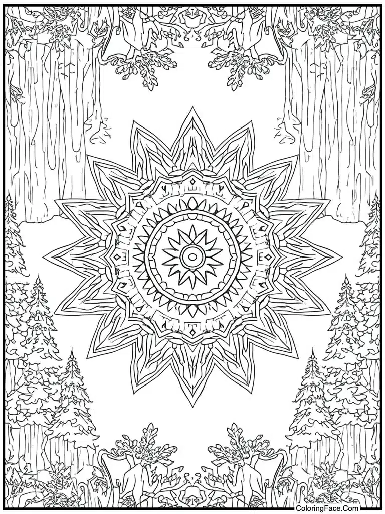 Detailed mandala star art