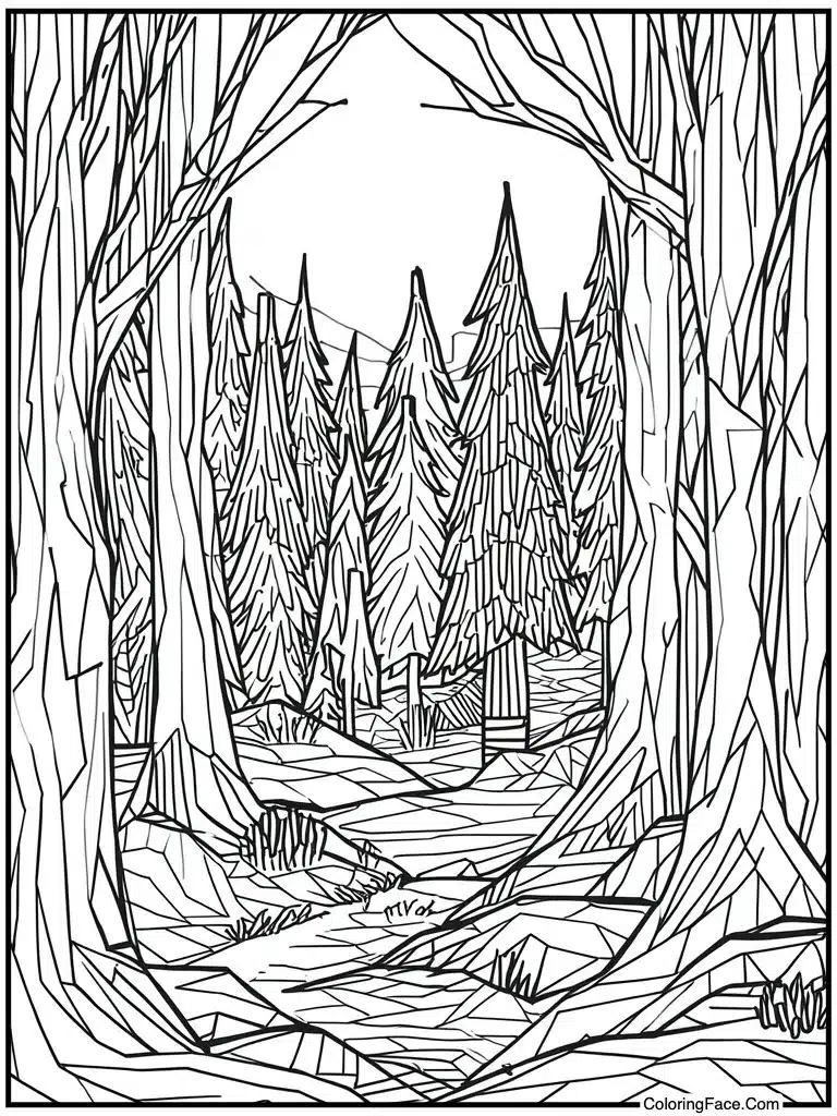 Geometric shape mosaic art