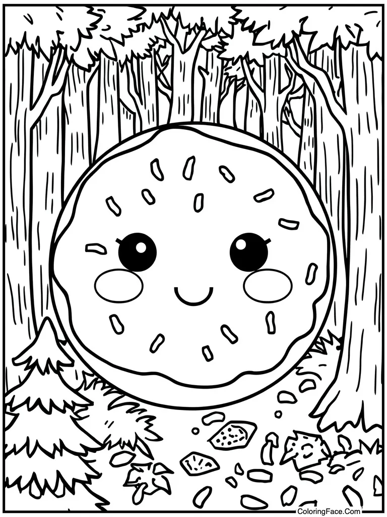 Kawaii donut smiling face