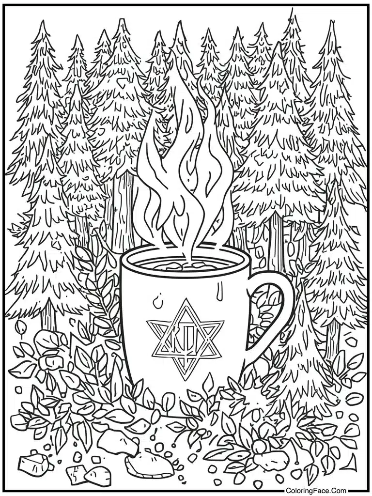 Drinking hot cocoa mug