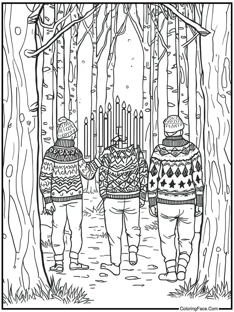 Wearing warm winter sweaters