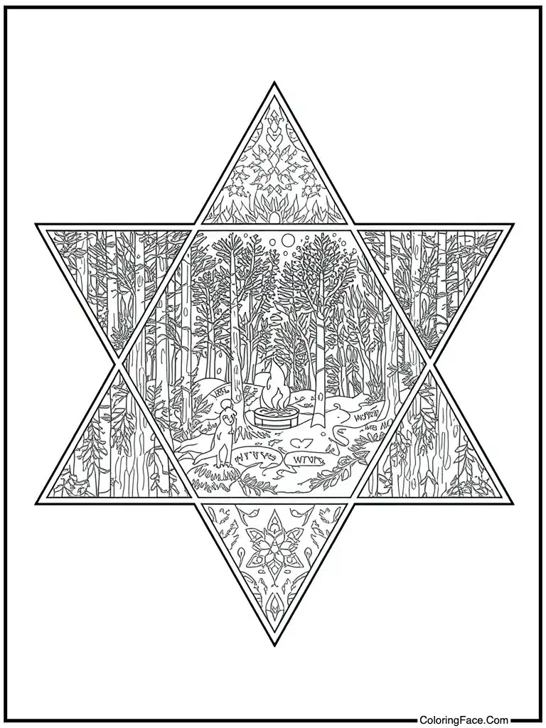 Six pointed star shape