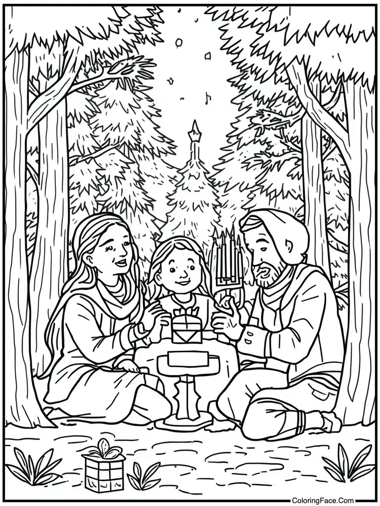 Family singing holiday songs