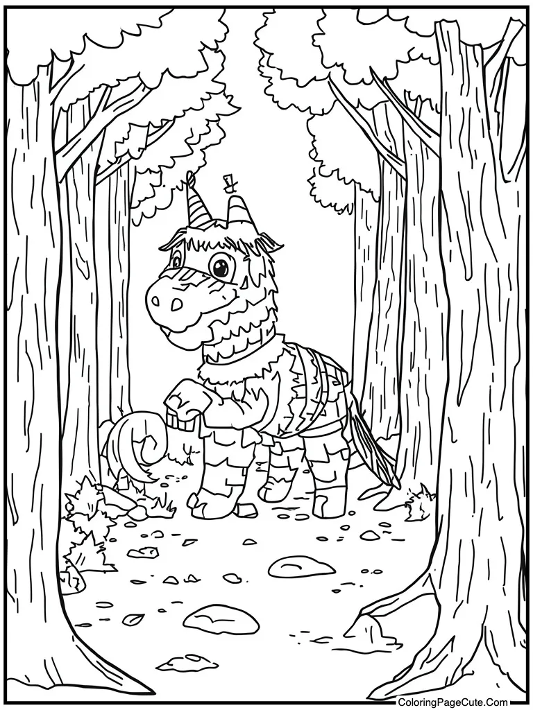 Hitting pinata with stick