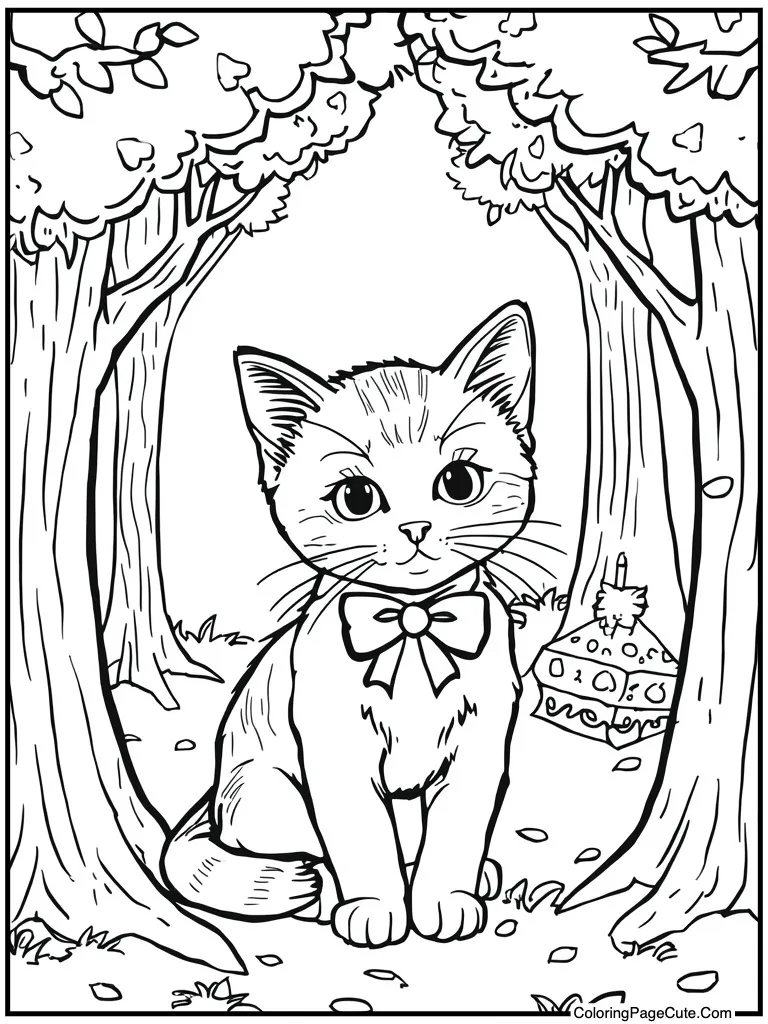 Kitten with ribbon bow