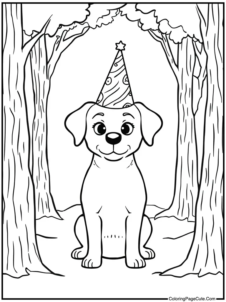 Dog wearing festive hat