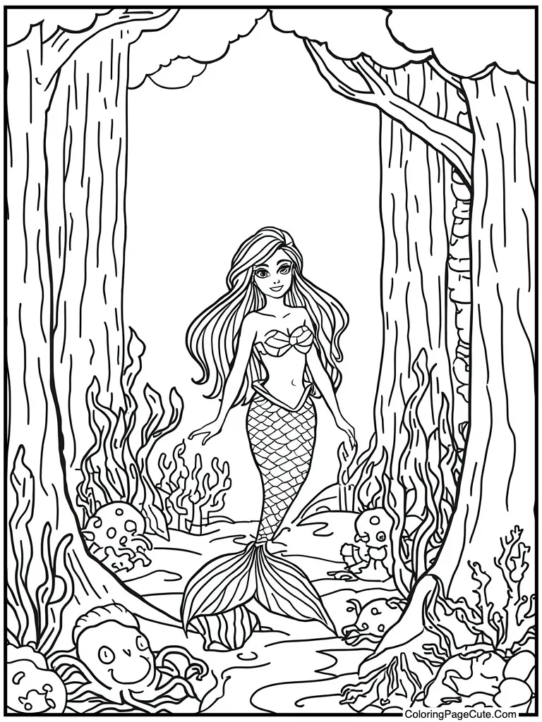 Mermaid under sea party